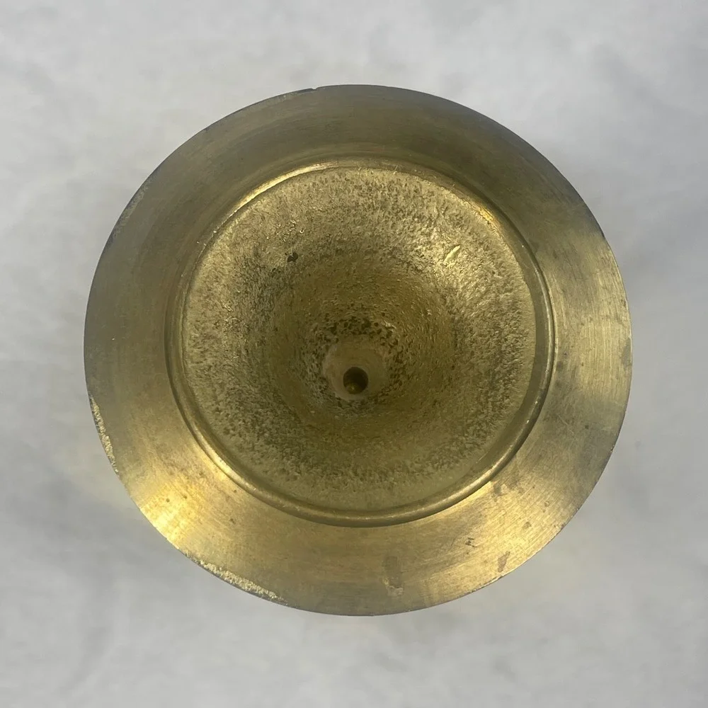 Vintage Brass Candle Holder Set of 8 Mixed Heights Etched Floral Chamberstick